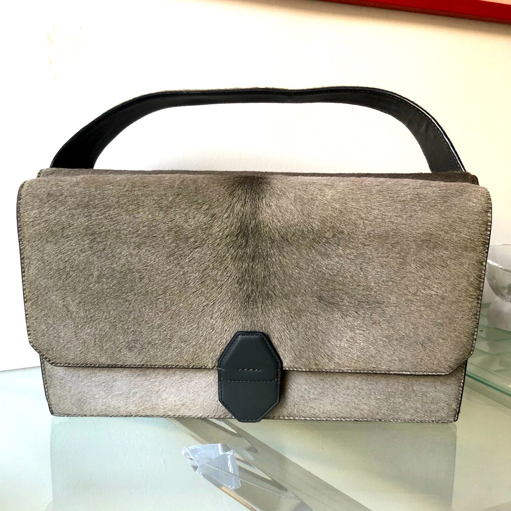 Alexander Wang pony hair Racketeer gray large handbag $1900 - Picture 1 of 9